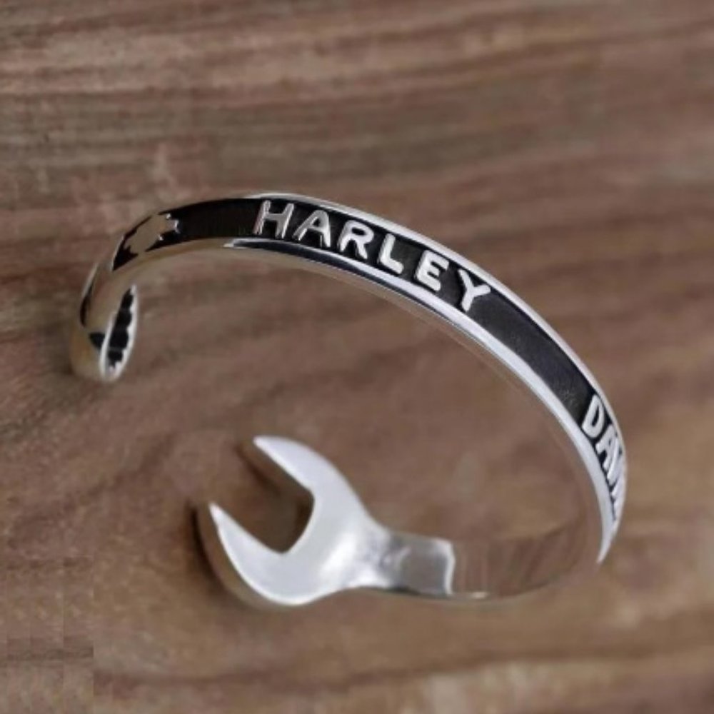 Harley Davidson HD Wristband Biker Bracelet Riders H-D Script Cuff Brace… - Picture 2 of 7